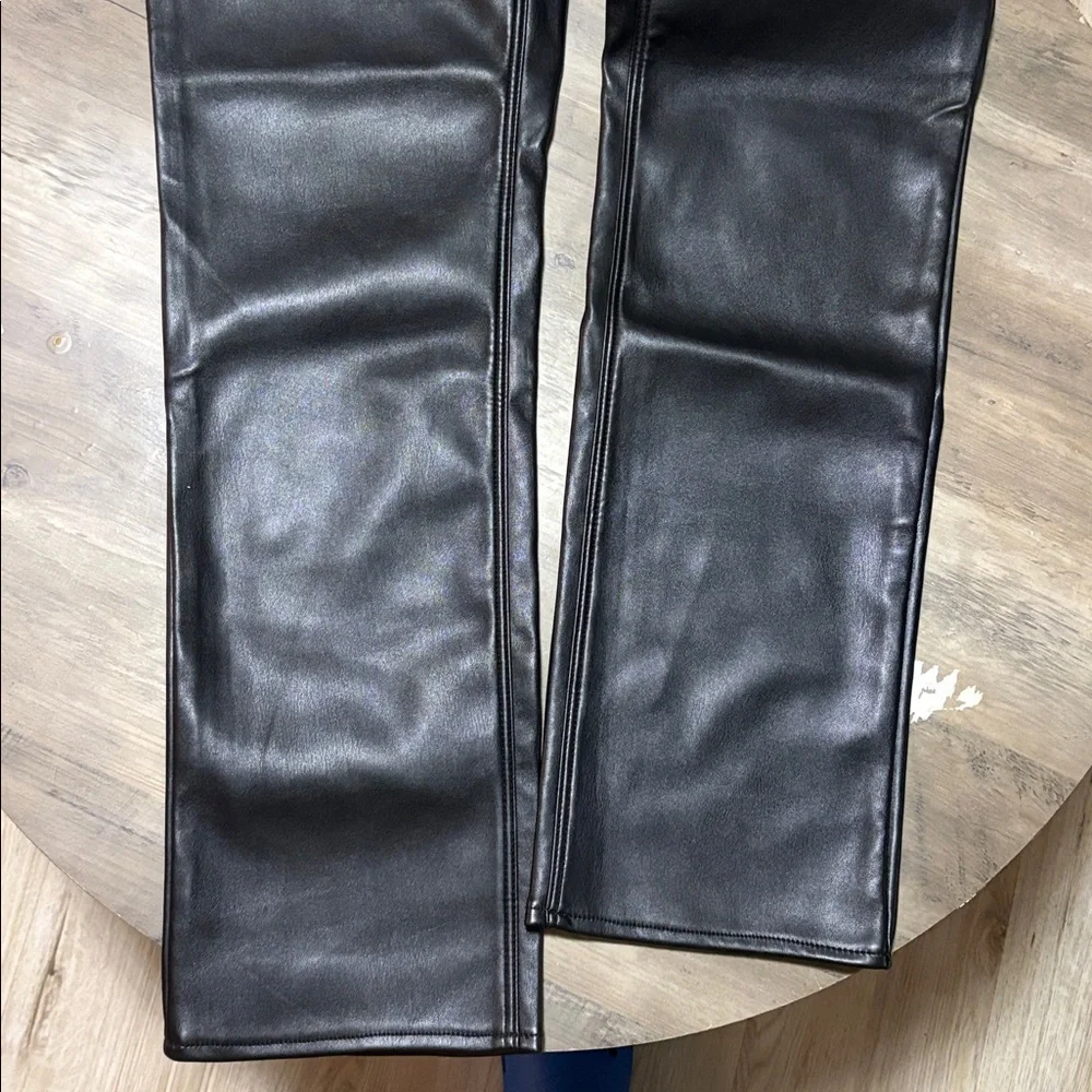 Woman’s good American Black Leather Jeans